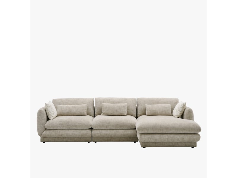  Canapé d'angle en tissu taupe - angle droit  - Conforama A