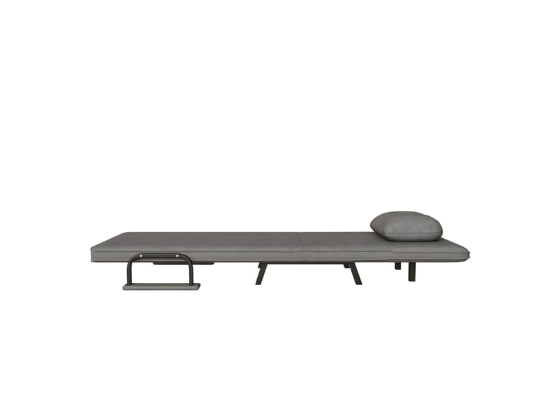 Fauteuil relax inclinable 180°, tissu chenille gris, structure métal - Conforama R