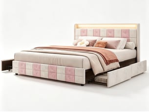 Lit 2 places 140x190 cm <strong></strong>  <strong></strong> coloris blanc