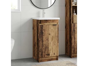 Meuble de salle de bain avec évier bois ancien shl3931