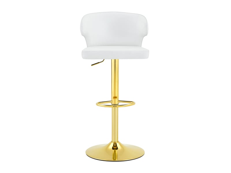  Lot de 2 tabourets de bar,réglables et pivotants 360°,pu,blanc  - Conforama D
