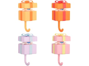 Lot de 4 crochets adhésifs résistants et sans traces, motif chat, pour manteaux, sacs, clés, décoration d'intérieur pratique (1 de chaque couleur, multicolore