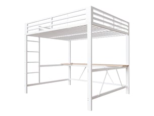 Lit mezzanine 160x200 cm coloris blanc