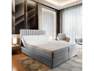 Lit avec rangement 160x200 cm <strong>MASSENO</strong>  <strong></strong> coloris gris