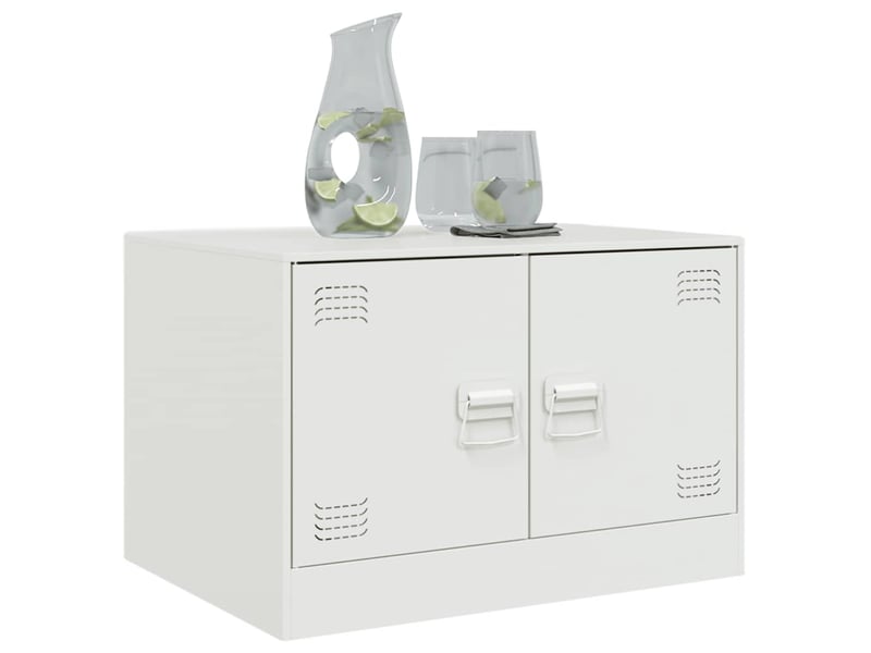  Table basse | table d'appoint salon blanc 67x50x44 cm acier  - Conforama D