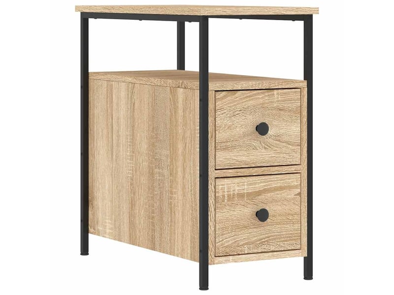  Lot de 2 tables de chevet - cabinet de chevet - table de nuit chêne sonoma 30x60x60 cm bois ingénierie  - Conforama D