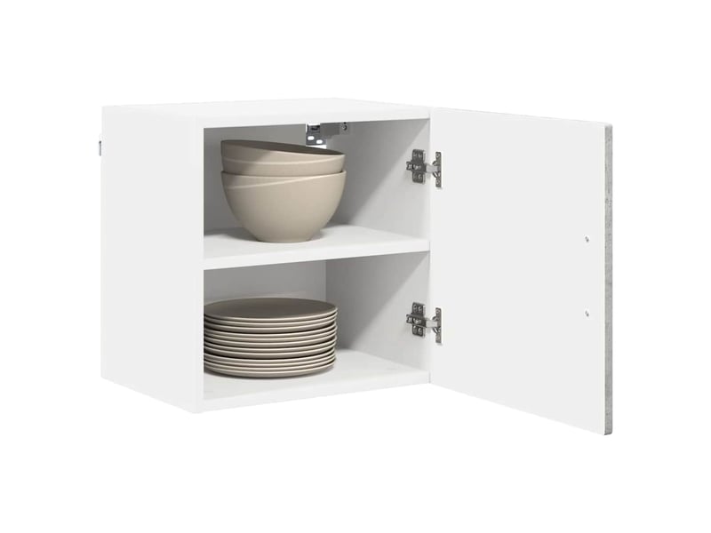  Meuble mural de cuisine | armoire de cuisine 2 pcs gris béton bois d'ingénierie shl1801  - Conforama C