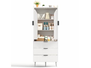 Buffet 2 porte(s) 3 tiroir(s) HOMVRA - 75 cm coloris blanc