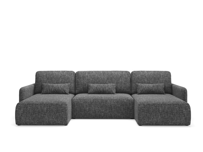  Canapé d'angle convertible livello u noir  - Conforama A