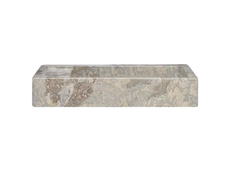  Lavabo de salle de bain, vasque à poser gris 58x39x10 cm marbre cf65675  - Conforama D