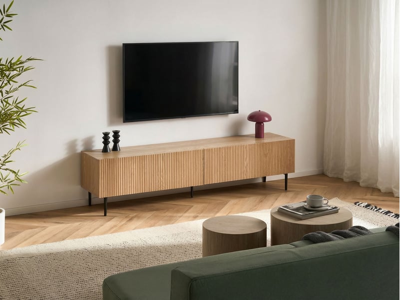 Meuble tv blythe frêne clair  - Conforama B