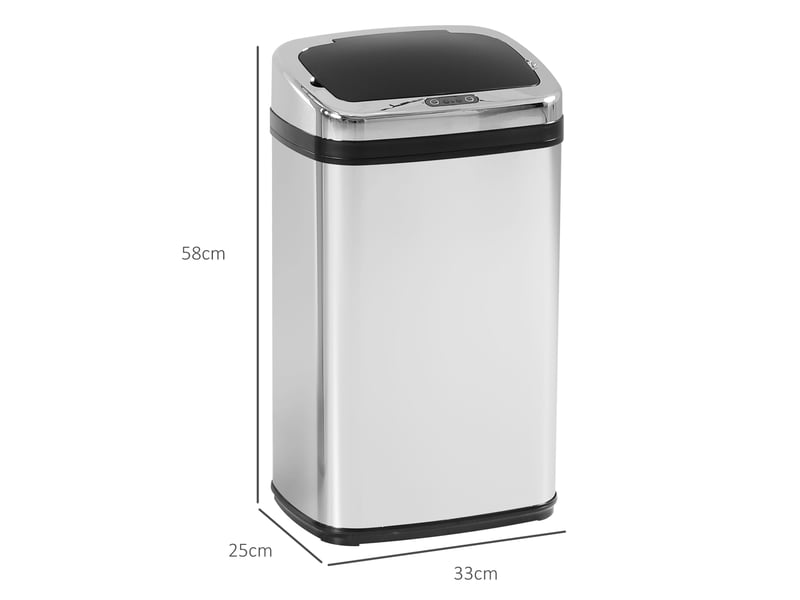 Poubelle de cuisine automatique 54 × 37 × 29 cm inox argenté - Conforama C