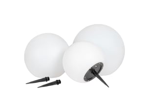 Lifton — set de 3 sphères led solaires de jardin en 3 tailles, blanches, ip44