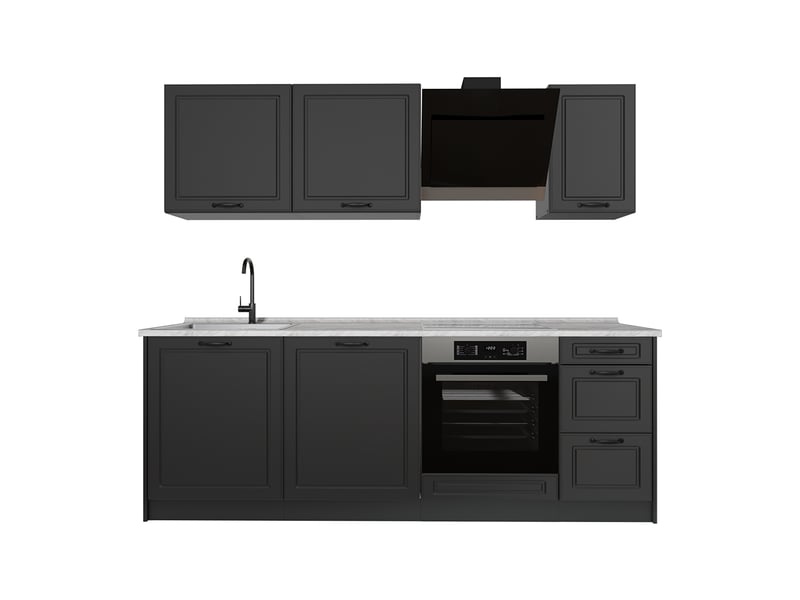  Vicco cuisine, anthracite campagneanthracite, 220cm sans plan de travail  - Conforama A