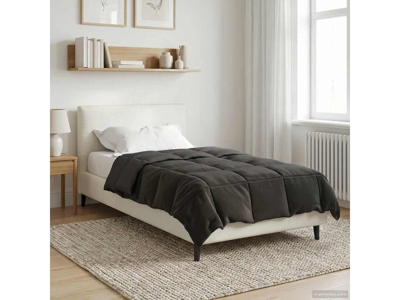  Couette - duvet d'été 135 x 200 cm été 200 gsm anthracite respirant  - Conforama B