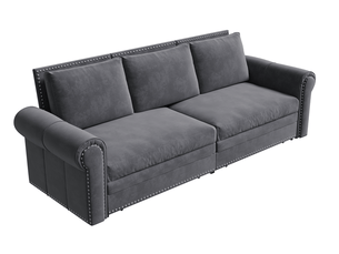 Canapé droit convertible MODFU 3 places Velours gris
