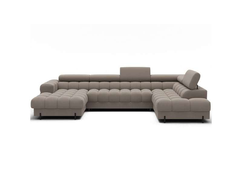 Canapé panoramique convertible beige angle droit feraria 358x93x202cm - Conforama A