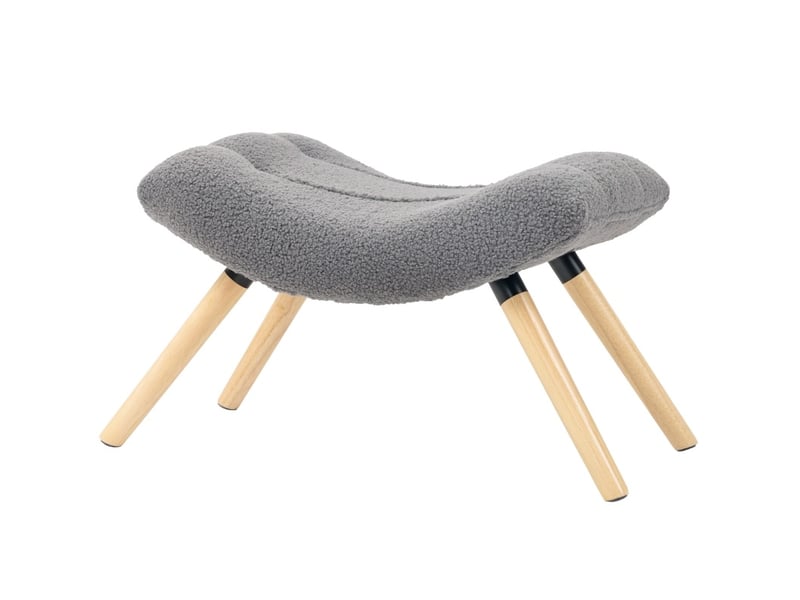  Pouf 67x45x38 cm repose-pieds à pieds en bois gris foncé  - Conforama A