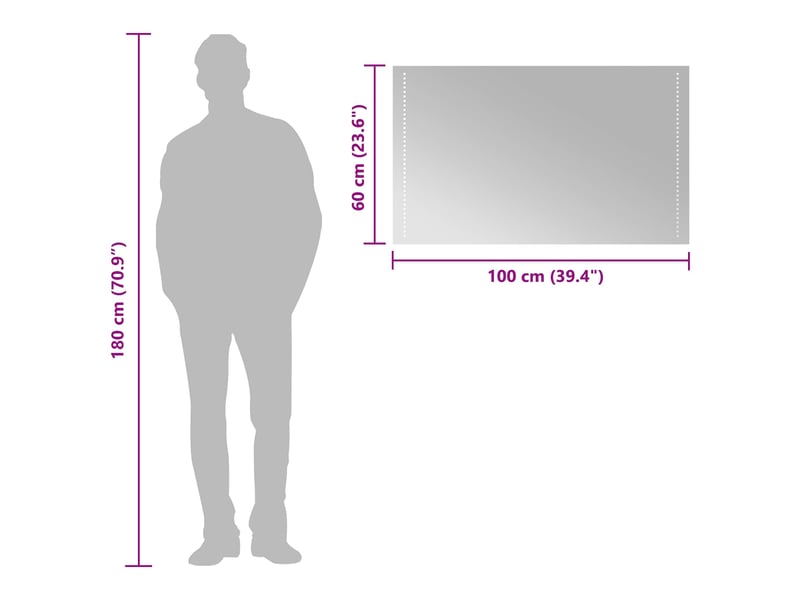  Miroir de salle de bain, miroir de toilette led transparent 100 x 60 cm cf62567  - Conforama E