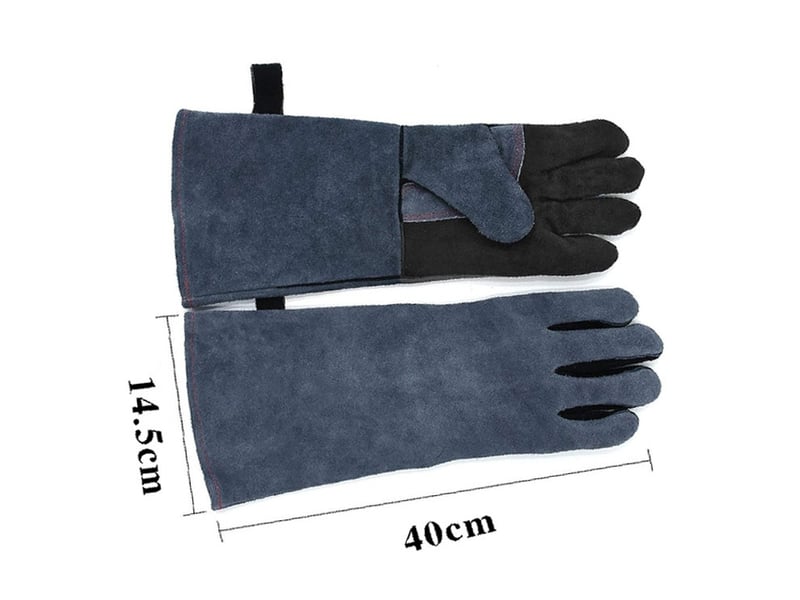  Gants de soudage en cuir pour barbecue, four, cheminée et tig – 40cm 16 pouces  - Conforama B