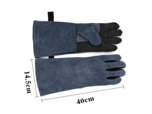 Gants de soudage en cuir pour barbecue, four, cheminée et tig – 40cm 16 pouces