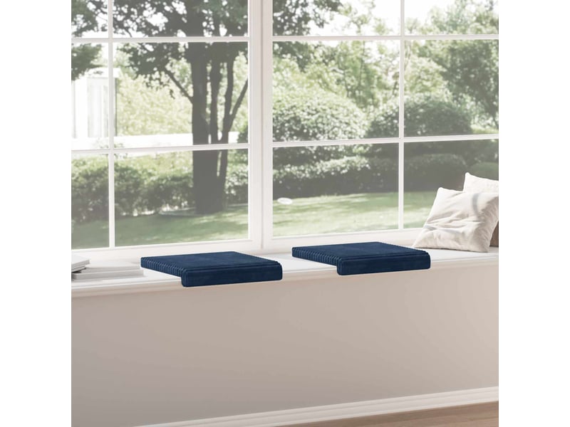  Lot de 2 coussins de banc, coussins d'assise, coussins pour chaisecanapé velours côtelé en peluche bleu marine cf52527  - Conforama D