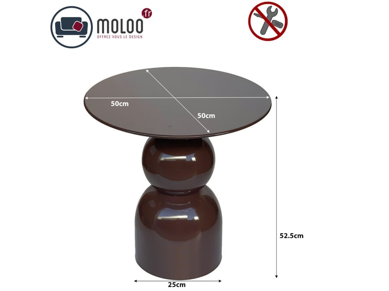 Wess-table basse d'appoint acier laqué purple  - Conforama D