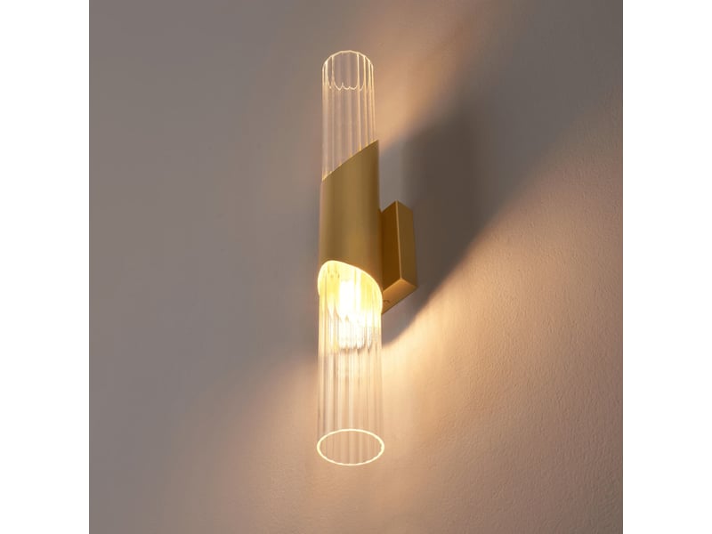  Longue applique contemporaine doré clair double verre 51 cm - capriano Capriano - Conforama B