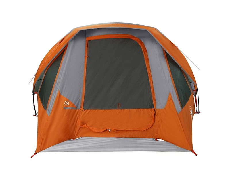 Tente de camping de cabine 4 personnes gris orange imperméable shl62068 - Conforama E