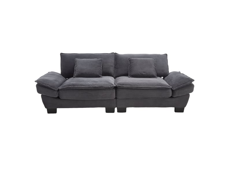  Canapé double moderne gris foncé avec lit pliant coussin unique confortable spacieux salon chambre bureau  - Conforama A