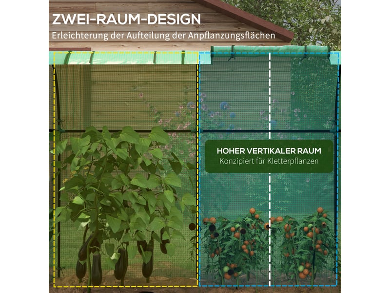  Serre de jardin en film - 2 portes roulantes - fenêtre latérale - protection uv - dimensions 185x94x150cm - Conforama D