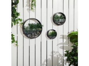 Lot de 3 cache-pots muraux en acier noir, diamètres 30,5, 20,5 et 15,5 cm, pour plantes et décoration