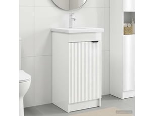 Meuble de salle de bain avec évier blanc brillant shl4165