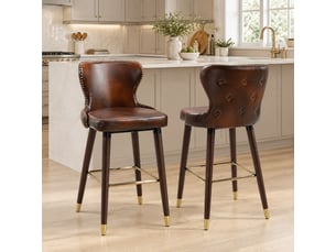 tabouret de bar EVRYAE - marron hauteur d'assise 71 cm vendu Par paire