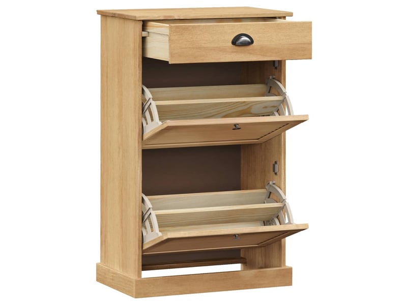  Meuble à chaussure, armoire à chaussures vigo 60x35x96 cm bois massif de pin shl8613  - Conforama D
