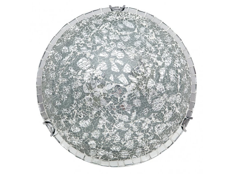  Fabrilamp tenor plafonnier rond mosaïque 3 x e27, finition chromée, ø 40 cm 177584020 - Conforama A