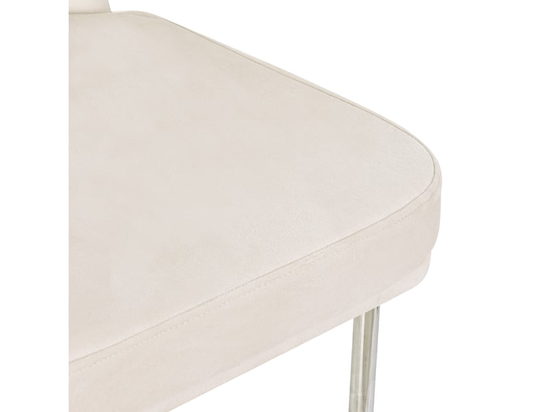 Lot de 6 chaises de salle à manger,42,5x53x82 cm,velours,beige  - Conforama D