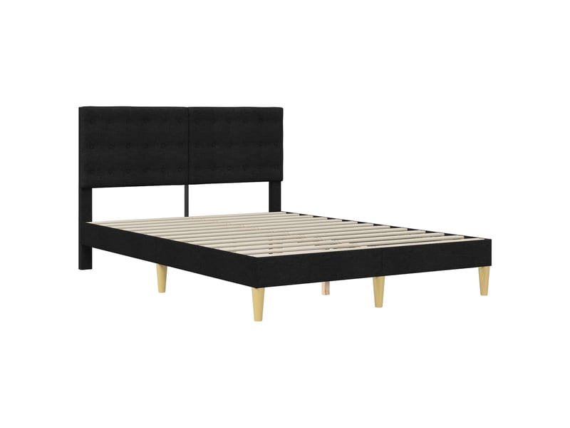 Lit double- lit adulte - cadre de lit avec tête de lit noir 140 x 200 cm tissu - Conforama B