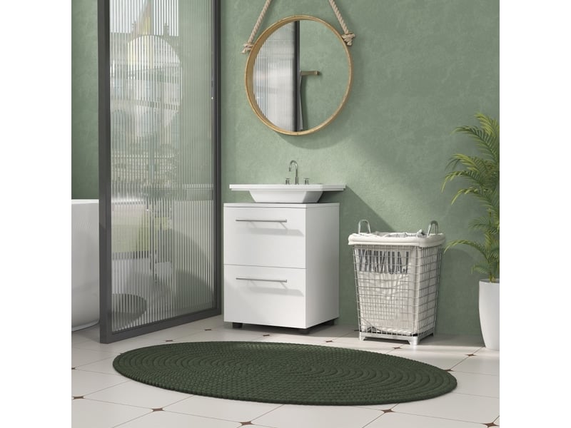  Meuble de salle de bain sous vasque blanc  - Conforama B