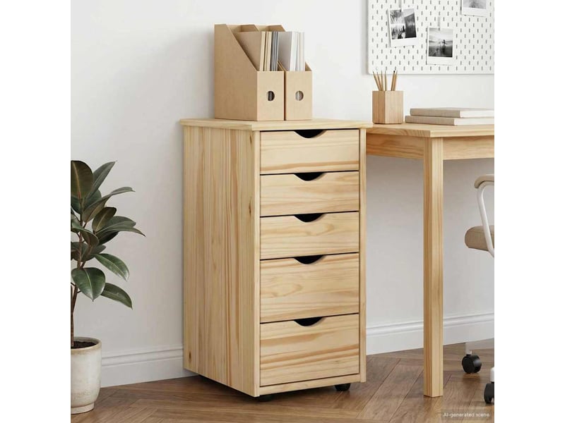 Commode de salon 34 x 39 x 61,5 cm bois de pin massif marron - Conforama B