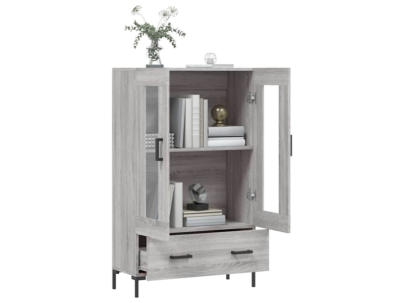  Buffet haut - bahut - meuble de rangement sonoma gris 69,5x31x115 cm bois d'ingénierie  - Conforama D