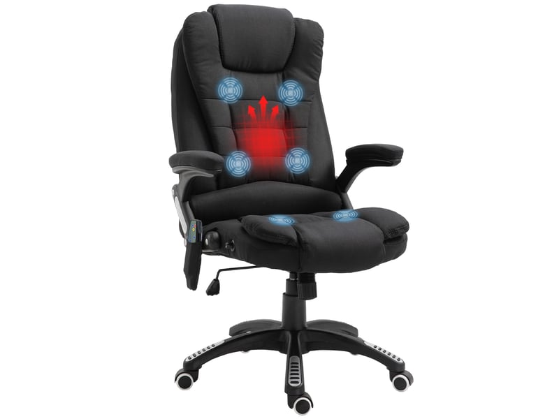  Fauteuil de bureau massant et chauffant, chaise de bureau, dossier, chaise ergonomique avec hauteur réglable  - Conforama B