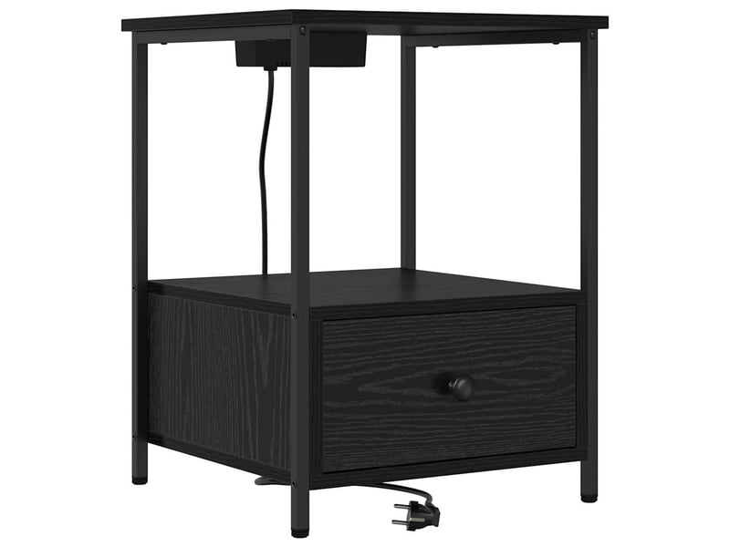  Table de chevet - cabinet de chevet - table de nuit chêne noir 42 x 41 x 56 cm bois d'ingénierie  - Conforama A
