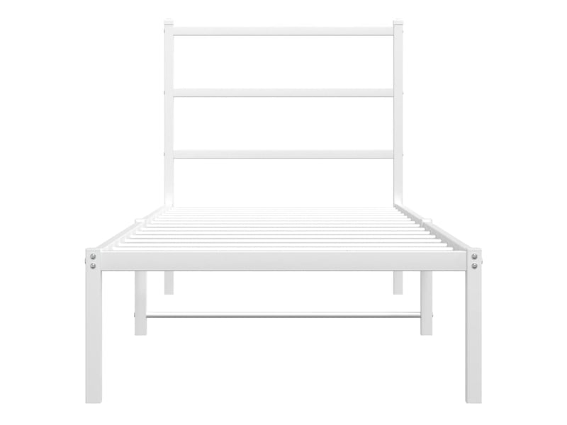 Lit simple- lit adulte - cadre de lit métal sans matelas avec tête de lit blanc 80x200cm - Conforama D