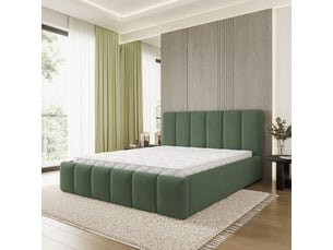 Lit coffre 200x200 cm <strong>MASSENO</strong> <strong></strong> coloris vert