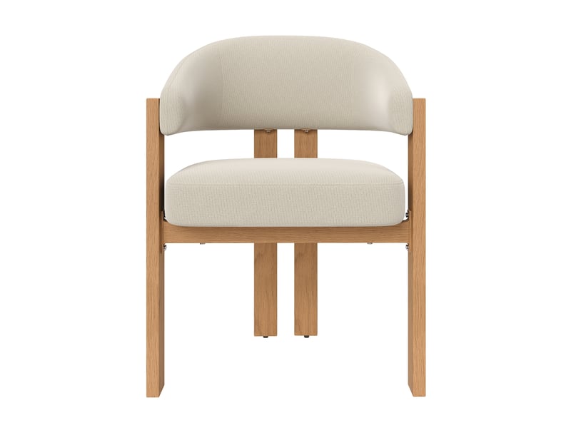  Lot de 2 chaises de salle à manger 49x47x78cm, beige et naturel, garnissage épais, meuble de cuisine, effet bois, métal  - Conforama A