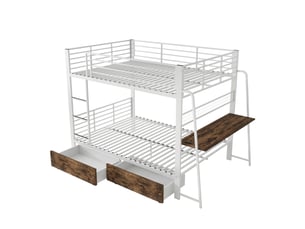 Lit mezzanine 140x200 cm <strong>OOIILLEE</strong>  <strong></strong> coloris blanc
