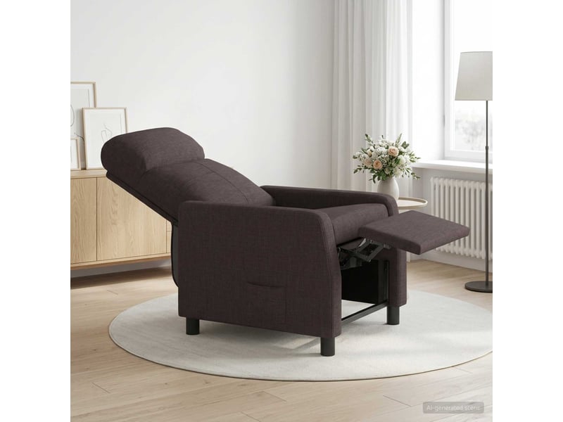  Vidaxl fauteuil inclinable marron foncé tissu  - Conforama B
