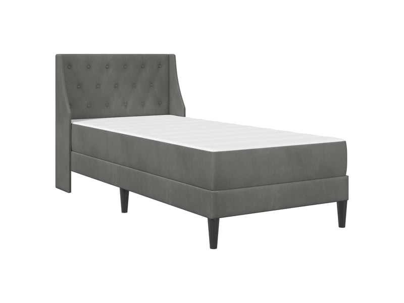  Lit simple- lit adulte -  cadre de lit avec matelas gris foncé 100 x 200 cm velours  - Conforama B
