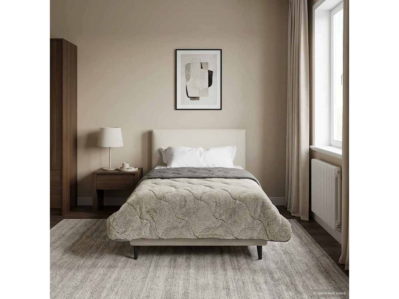  Couette - duvet d'été 140 x 220 cm été gris clair respirant  - Conforama D